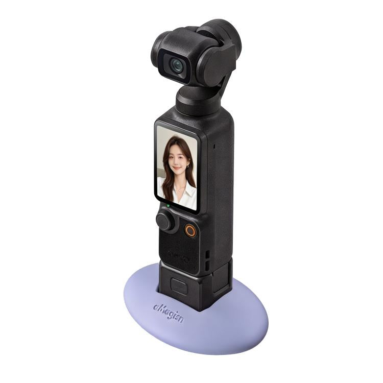For DJI Osmo Pocket 4 / 3 aMagisn Silicone Desktop Stand Base Non-Slip Dashboard Car Mount with Adhesive