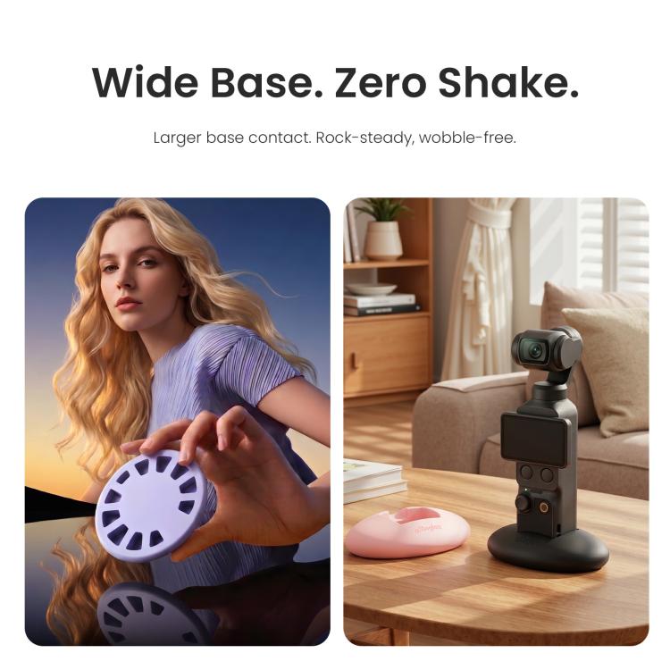 For DJI Osmo Pocket 4 / 3 aMagisn Silicone Desktop Stand Base Non-Slip Dashboard Car Mount with Adhesive