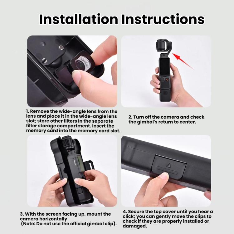 For DJI Osmo Pocket 4 / 3 BRDRC Display Gimbal Lens Cover Protective Case