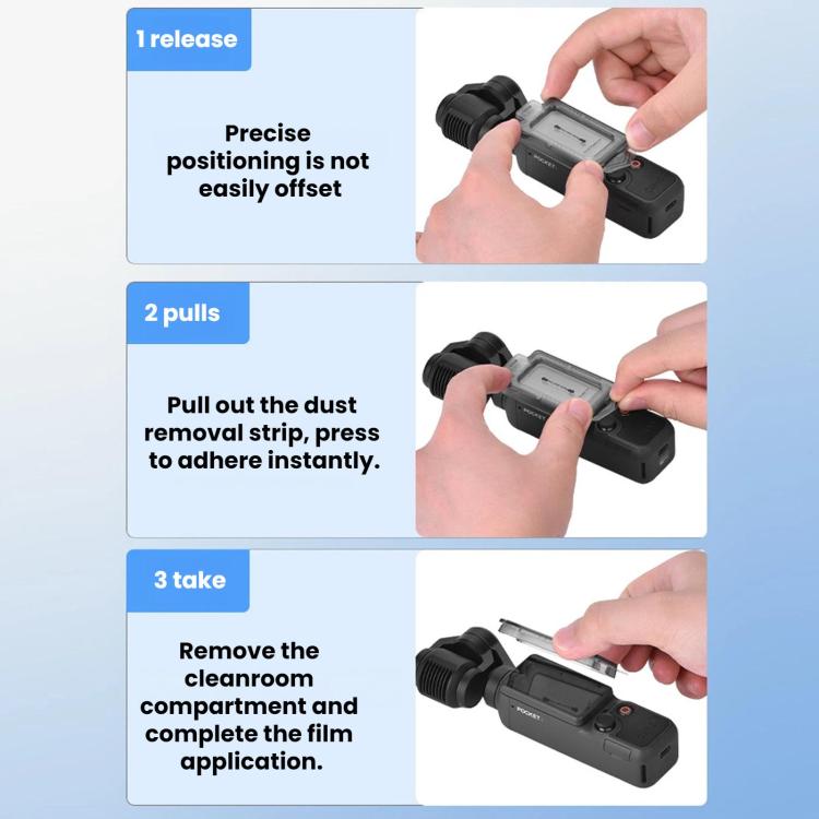 For DJI Osmo Pocket 4 / 3 BRDRC AR Tempered Glass Screen Protector Applicator