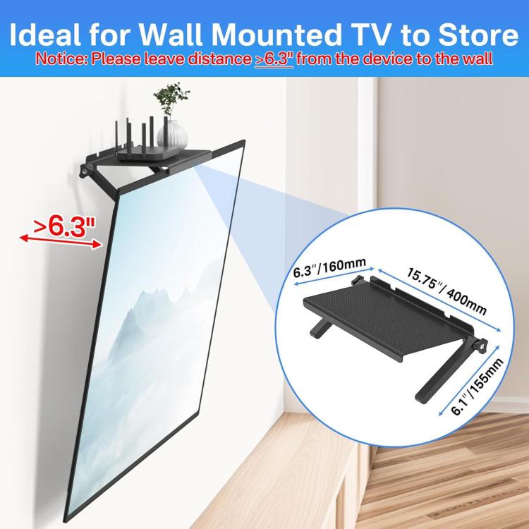 13-Inch Wall-Mounted Adjustable TV Top Shelf