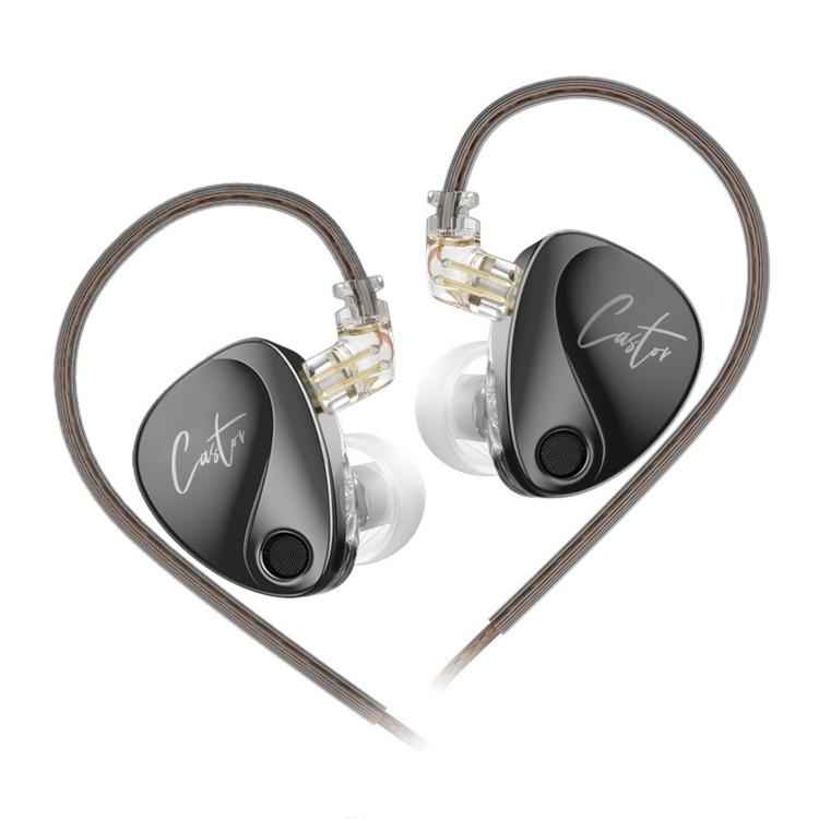 KZ-Castor Adjustable Dual-Driver In-Ear 1.2m Wired Earphones, No Mic, With Mic, Enhanced Bass No Mic, Enhanced Bass With Mic