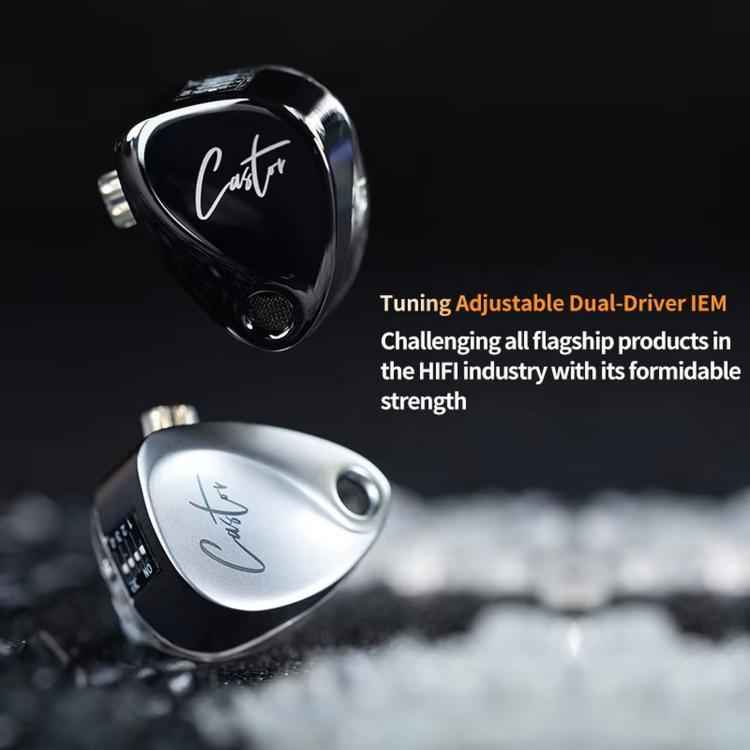 KZ-Castor Adjustable Dual-Driver In-Ear 1.2m Wired Earphones, No Mic, With Mic, Enhanced Bass No Mic, Enhanced Bass With Mic