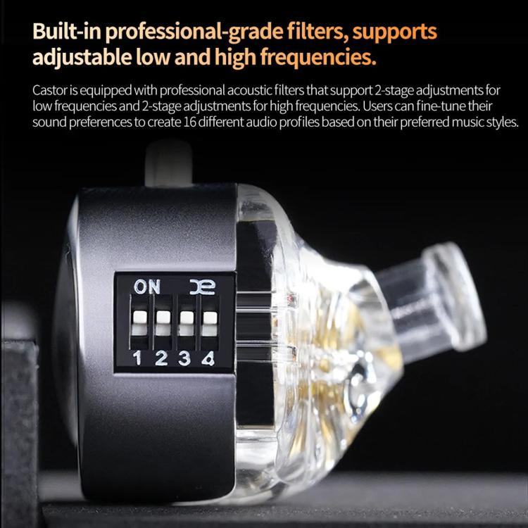 KZ-Castor Adjustable Dual-Driver In-Ear 1.2m Wired Earphones, No Mic, With Mic, Enhanced Bass No Mic, Enhanced Bass With Mic