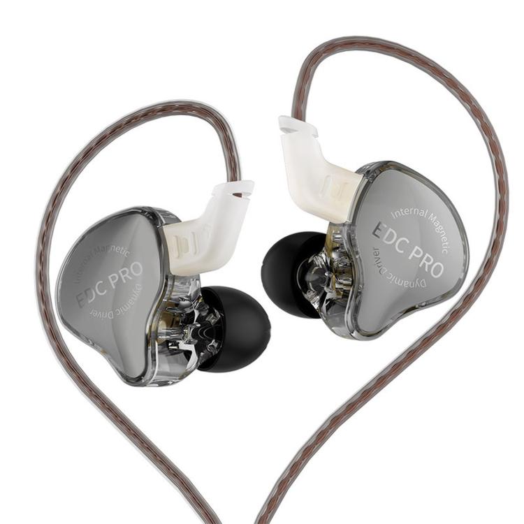KZ EDC PRO Detachable Dynamic Driver Deep Bass Hi-Fi In-Ear High-Resolution 1.2m Wired Music Earphones, Standard, With Mic, Standard Silver-Plated Cable, With Mic Silver-Plated Cable