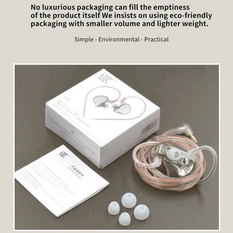 KZ-EDCX Dynamic In-Ear 1.2m Wired Earphones, Gray Standard, Gray With Mic, Green Standard, Green With Mic