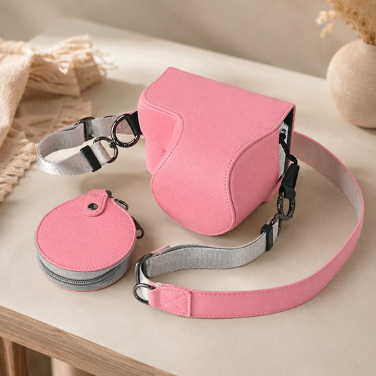 For Sony ZV-E10 II / ZV-E10M2 PU Leather Camera Case Bag Detachable 2-in-1 Full Cover and Half Case Base Shoulder Strap & Lens Cap Pouch included