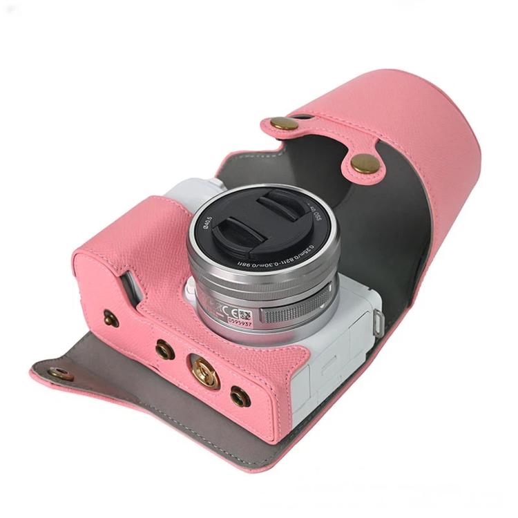 For Sony ZV-E10 II / ZV-E10M2 PU Leather Camera Case Bag Detachable 2-in-1 Full Cover and Half Case Base Shoulder Strap & Lens Cap Pouch included