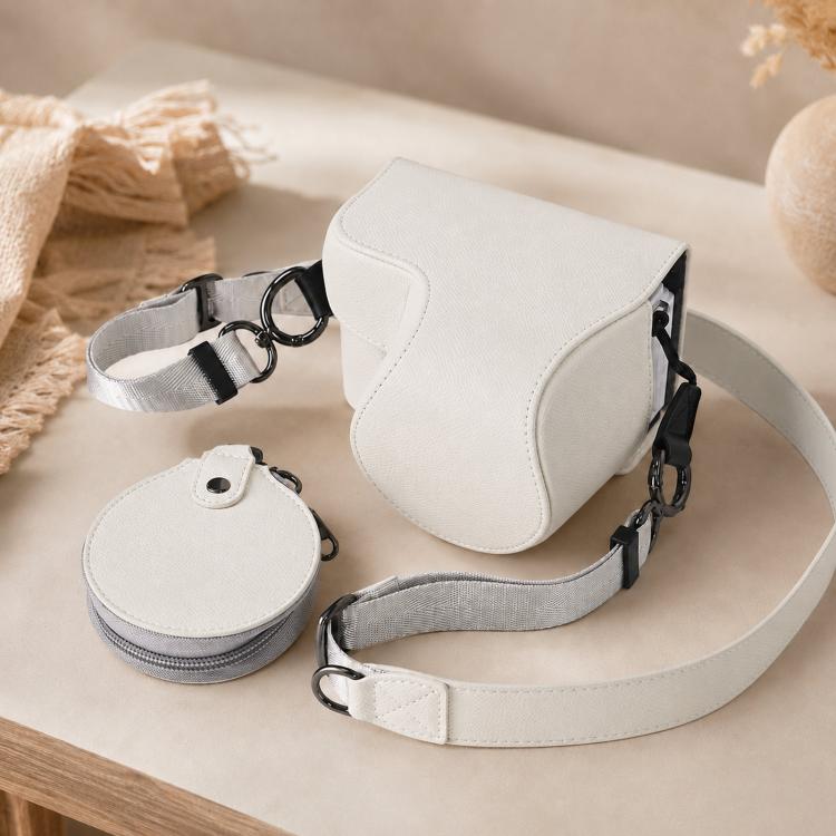 For Sony ZV-E10 II / ZV-E10M2 PU Leather Camera Case Bag Detachable 2-in-1 Full Cover and Half Case Base Shoulder Strap & Lens Cap Pouch included