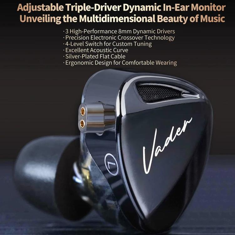 KZ Vader 6-driver Dynamic In-Ear Hi-Fi Music 1.2m Wired Earphones, Balanced Standard, Balanced With Mic, High-Resolution Standard, High-Resolution With Mic, Balanced With Mic Type-C, High-Resolution With Mic Type-C