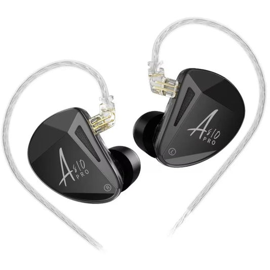 KZ AS10 PRO 10-driver Dynamic Driver In-Ear Hi-Fi Music 1.2m Wired Earphones, Standard, With Mic