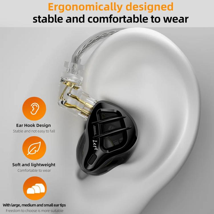 KZ-ZAR 1DD + 7BA HiFi In-Ear 1.2m Wired Earphones, Standard, With Mic