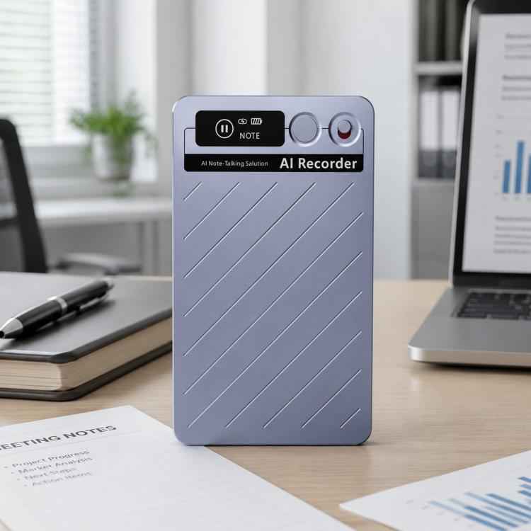 FW920E Portable Magnetic AI Smart Voice Recorder, Translation & Transcription Card?Shaped Audio Recorder, 64GB