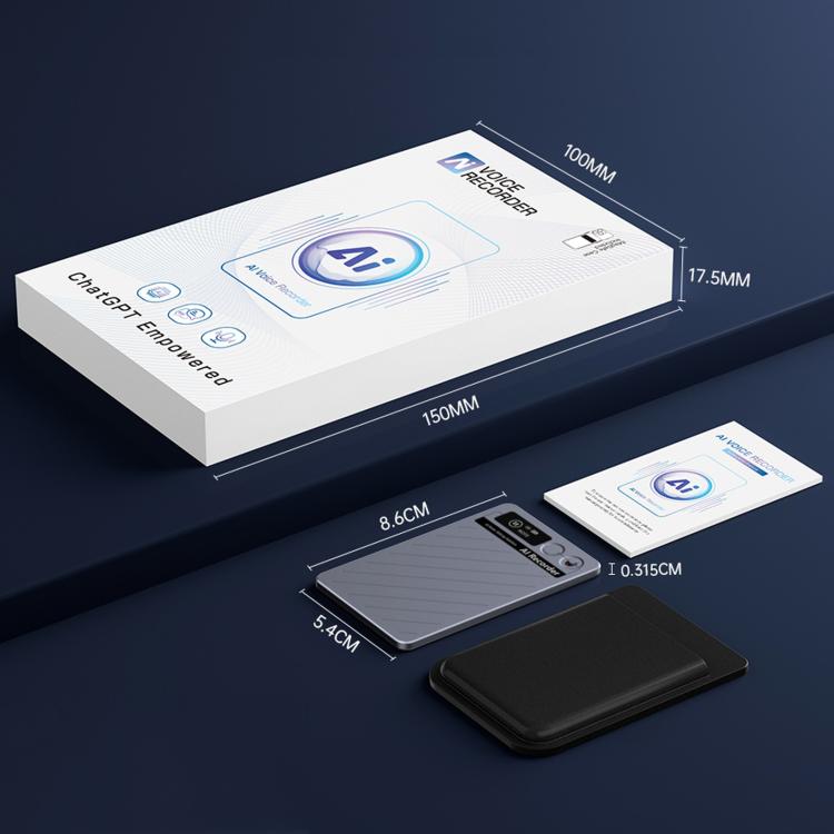 FW920E Portable Magnetic AI Smart Voice Recorder, Translation & Transcription Card?Shaped Audio Recorder, 64GB