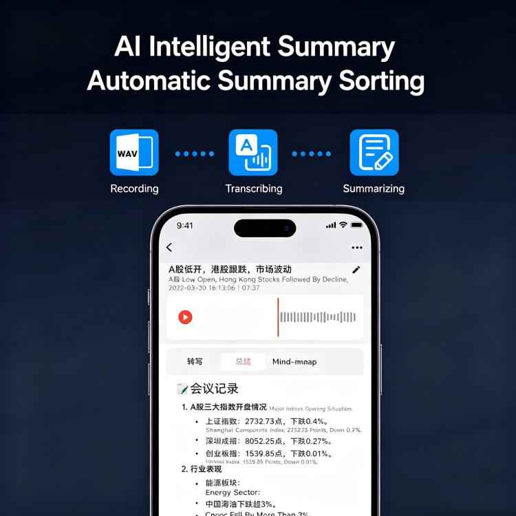 FW920E Portable Magnetic AI Smart Voice Recorder, Translation & Transcription Card?Shaped Audio Recorder, 64GB