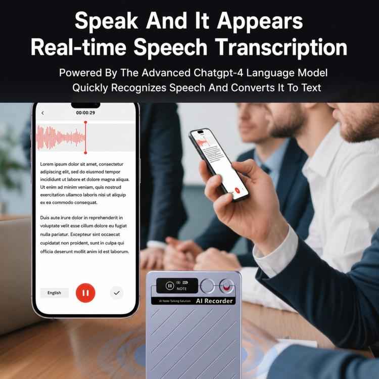 FW920E Portable Magnetic AI Smart Voice Recorder, Translation & Transcription Card?Shaped Audio Recorder, 64GB