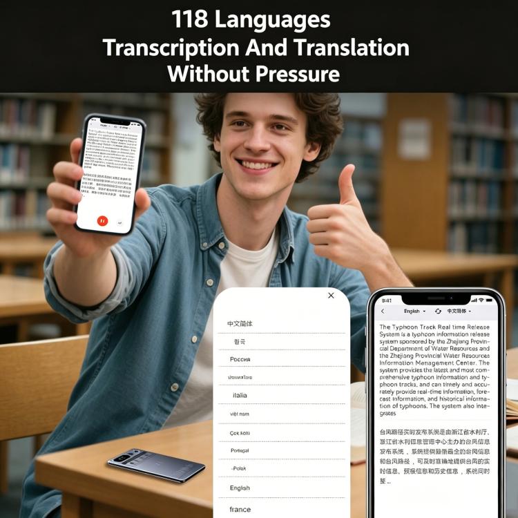 FW920E Portable Magnetic AI Smart Voice Recorder, Translation & Transcription Card?Shaped Audio Recorder, 64GB
