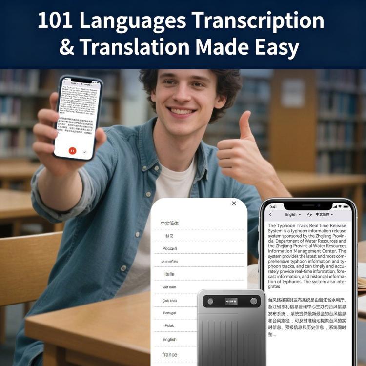 CB08 Portable Magnetic Smart AI Voice Recorder, Translation & Summary Audio Recorder, 32GB, 64GB