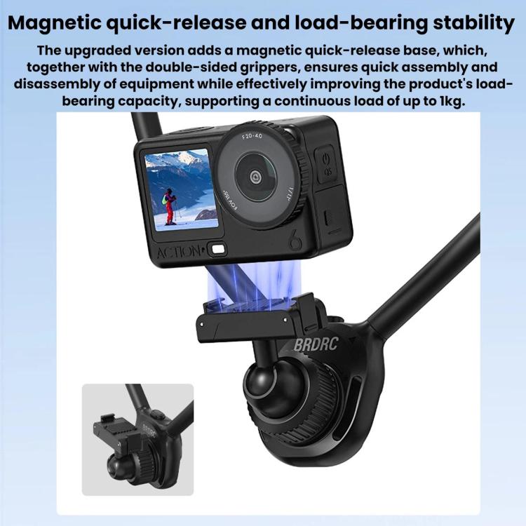 BRDRC Magnetic Quick-Release Neck Brace For First-Person Perspective Shooting, For DJI Osmo Action 6 / Nano, For DJI Osmo Action 3 / 4 / 5 Pro