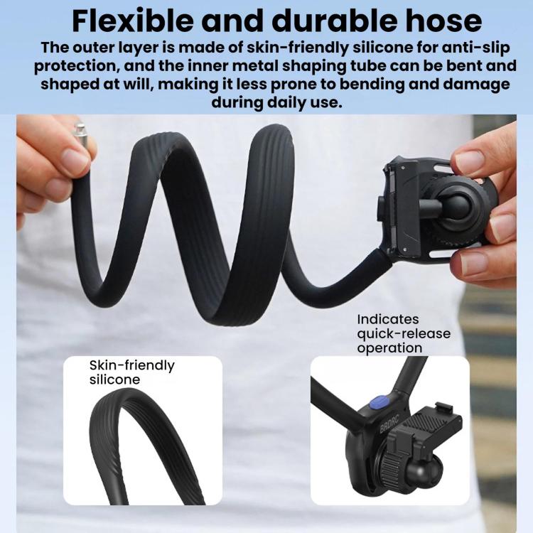 BRDRC Magnetic Quick-Release Neck Brace For First-Person Perspective Shooting, For DJI Osmo Action 6 / Nano, For DJI Osmo Action 3 / 4 / 5 Pro