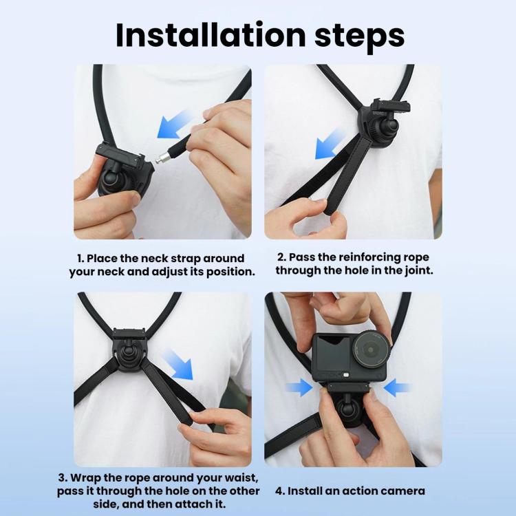 BRDRC Magnetic Quick-Release Neck Brace For First-Person Perspective Shooting, For DJI Osmo Action 6 / Nano, For DJI Osmo Action 3 / 4 / 5 Pro