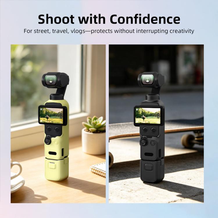 For DJI Osmo Pocket 4 BRDRC Display Sunshade Protective Silicone Case