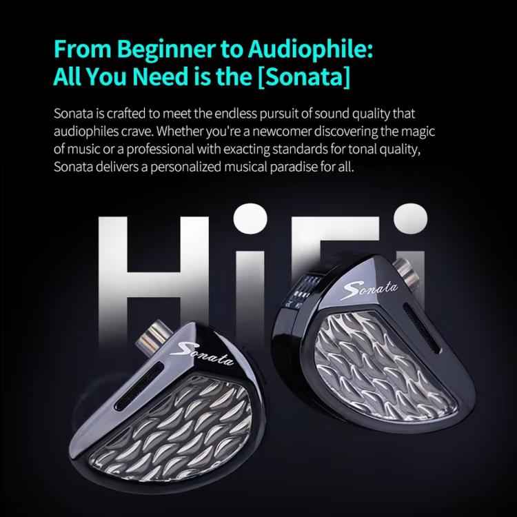 KZ Sonata Balanced Armature In-Ear Hi-Fi Music 1.2m Wired Earphones, Standard, Adjustable