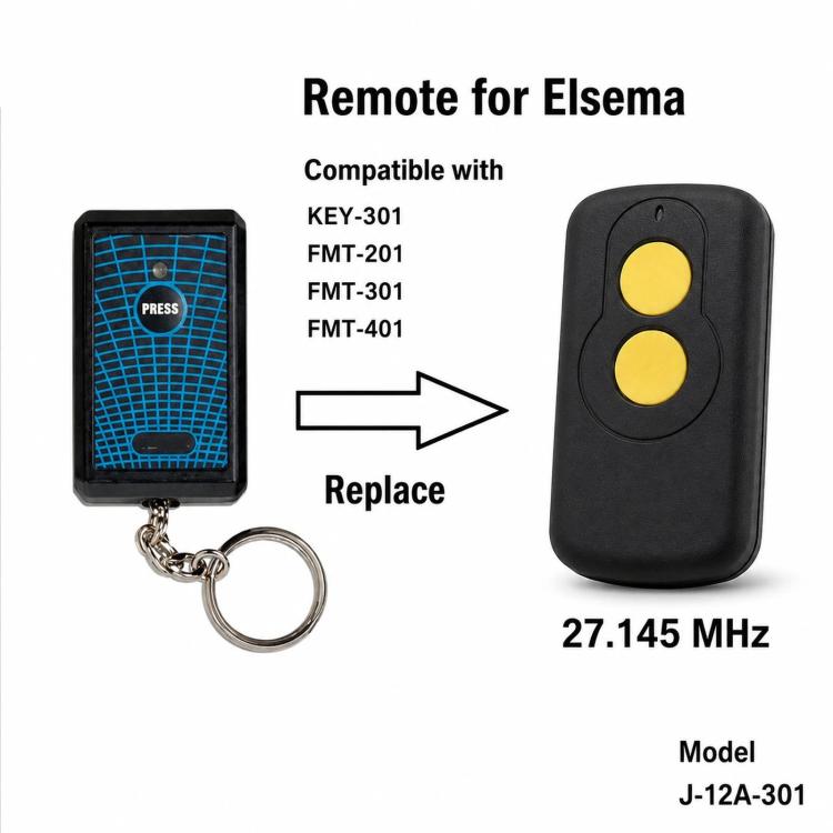 For Elsema Key301 2-Key Wireless Garage Door Remote Control 27.145MHz
