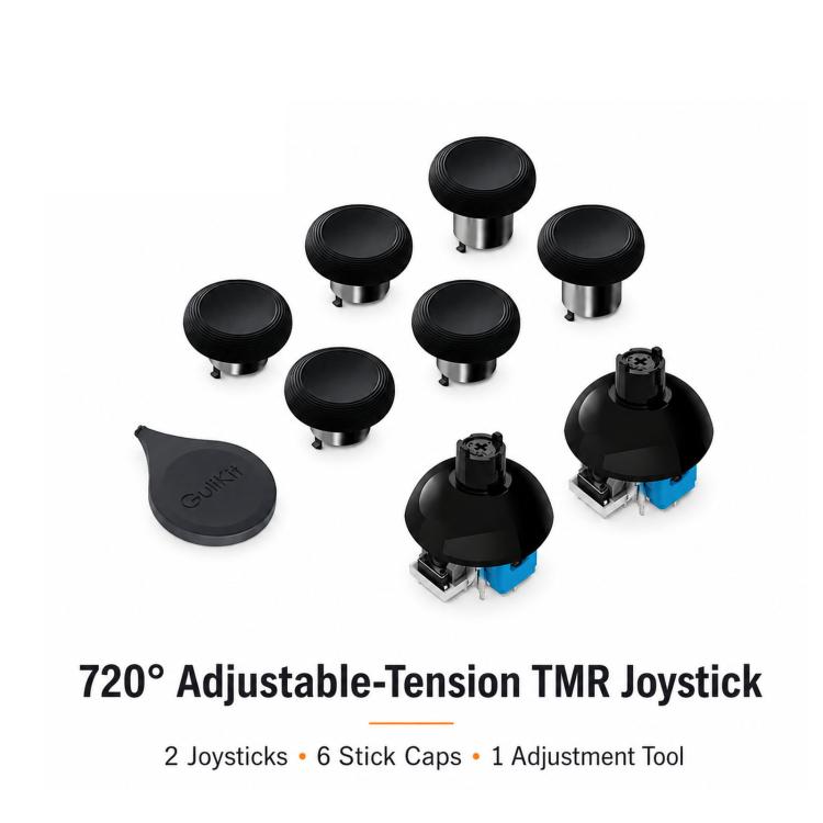 GuliKit TMR 720-Degree Adjustable Torque Electromagnetic Joystick, For PS5 Controller, For PS4 Controller, For Switch Pro Controller, For Xbox Series Controller