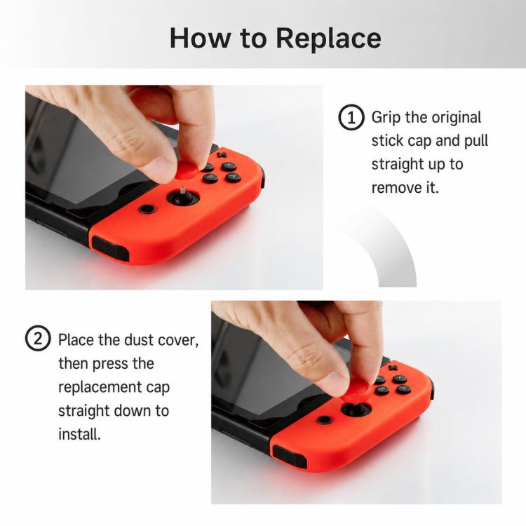 GuliKit 6pcs / Pack Joystick Replacement Caps for Joy-Con, Switch OLED & Switch Lite Analog Thumb Grip Covers