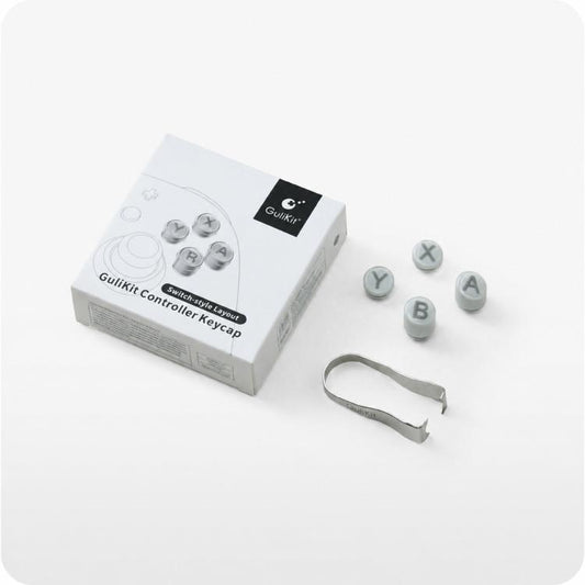 GuliKit NS62 Controller Keycap Set for KK3 / ES / TT Series Switch-Style Layout Replacement ABXY Buttons with Metal Keypuller, NS62 Gray, NS62 Black