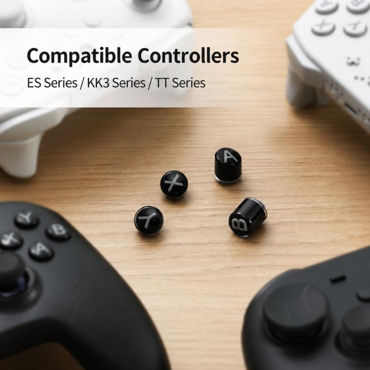 GuliKit NS62 Controller Keycap Set for KK3 / ES / TT Series Switch-Style Layout Replacement ABXY Buttons with Metal Keypuller, NS62 Gray, NS62 Black