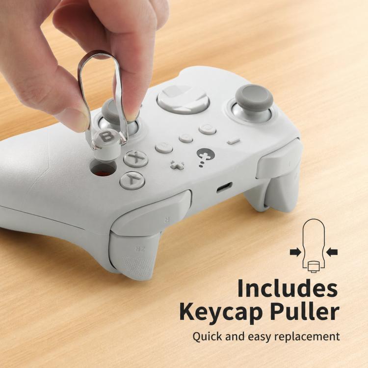GuliKit NS62 Controller Keycap Set for KK3 / ES / TT Series Switch-Style Layout Replacement ABXY Buttons with Metal Keypuller, NS62 Gray, NS62 Black
