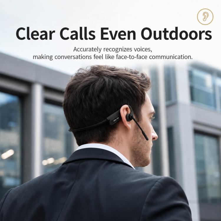 ENC Noise Reduction Bone Conduction Bluetooth Earphones Clear Call Wireless Microphone