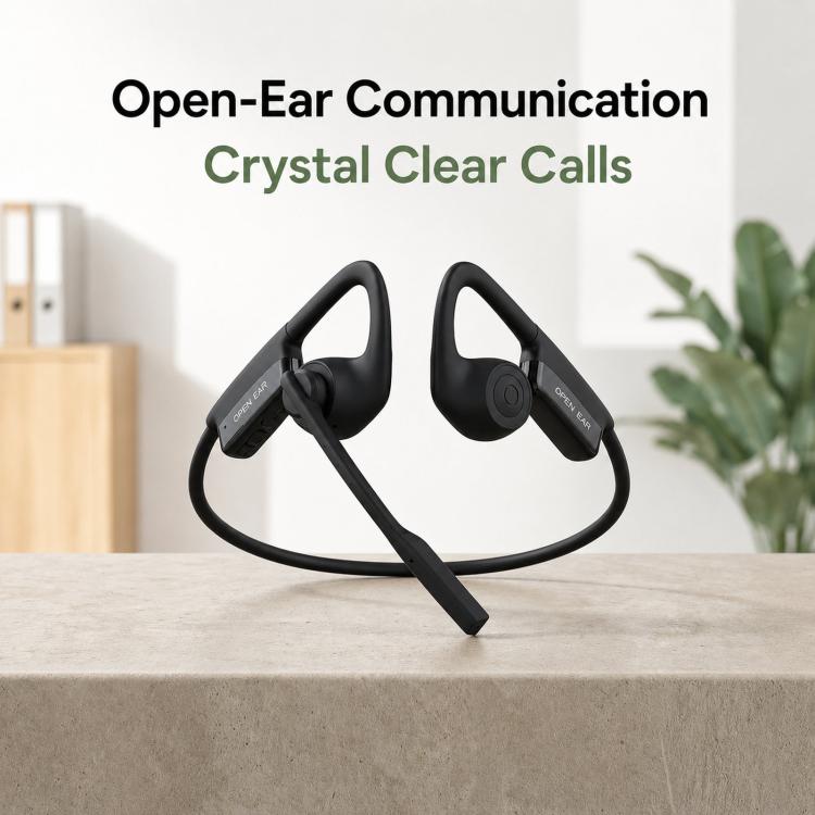 ENC Noise Reduction Bone Conduction Bluetooth Earphones Clear Call Wireless Microphone