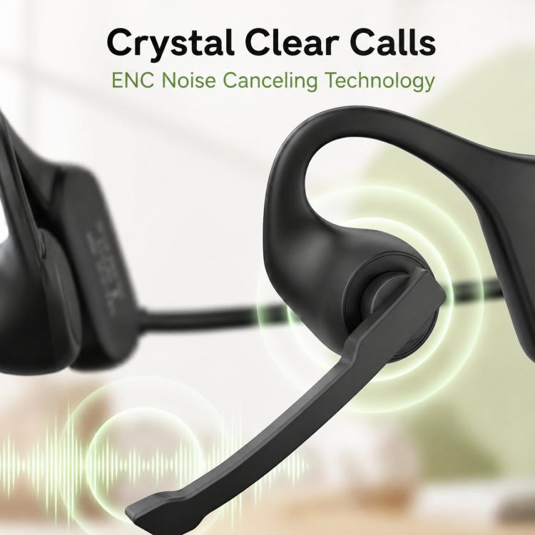 ENC Noise Reduction Bone Conduction Bluetooth Earphones Clear Call Wireless Microphone