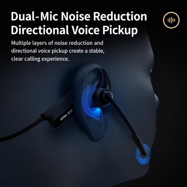 ENC Noise Reduction Bone Conduction Bluetooth Earphones Clear Call Wireless Microphone