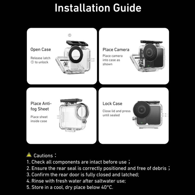TELESIN 60m Waterproof Case for DJI Osmo Nano IPX8 Under-Water Dive Housing Anti-Fog Action Camera Protection Cover