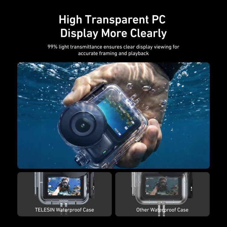 TELESIN 60m Waterproof Case for DJI Osmo Nano IPX8 Under-Water Dive Housing Anti-Fog Action Camera Protection Cover