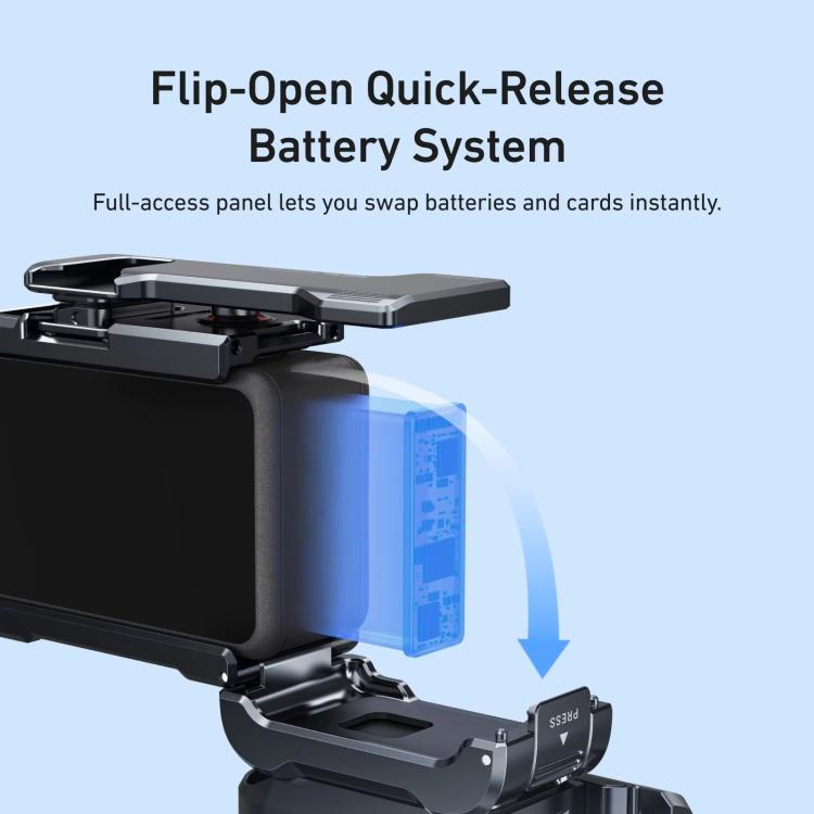For DJI Action 6 TELESIN Street Photography Grip Set Aluminum Alloy Camera Cage Hand Grip Rig, For DJI Action 6