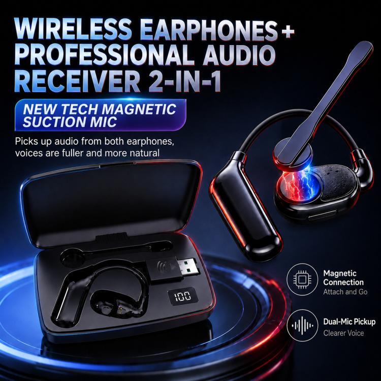 Ear-Hook Rotatable Bluetooth Earphone HD Noise Reduction Rainproof Earphone, V2
