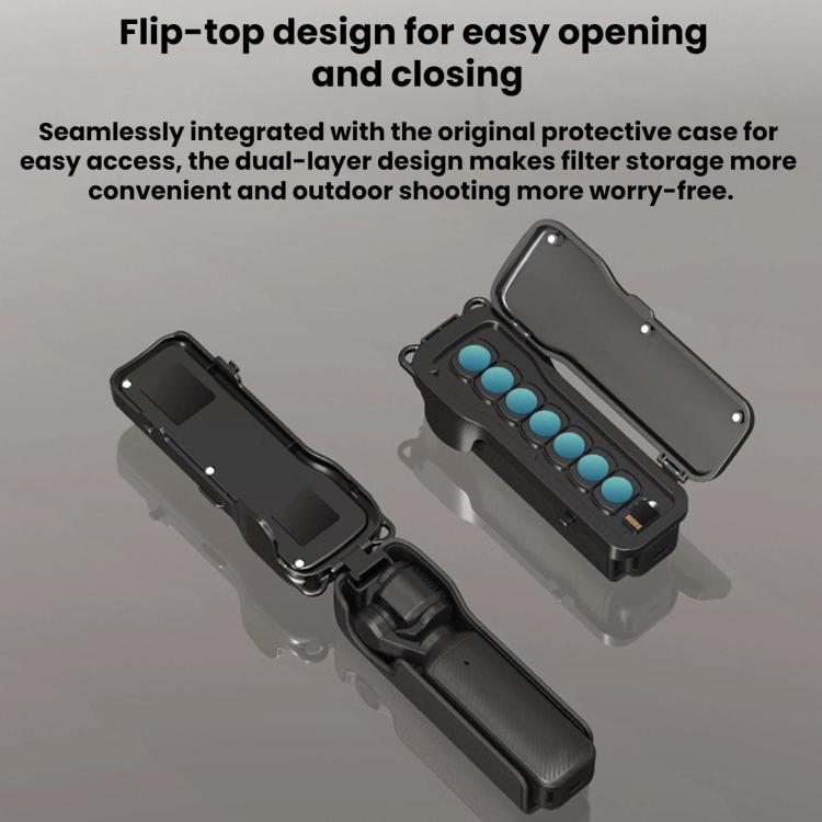 For DJI Osmo Pocket 3 BRDRC Filter Storage Flip Case With Magnetic Clasp