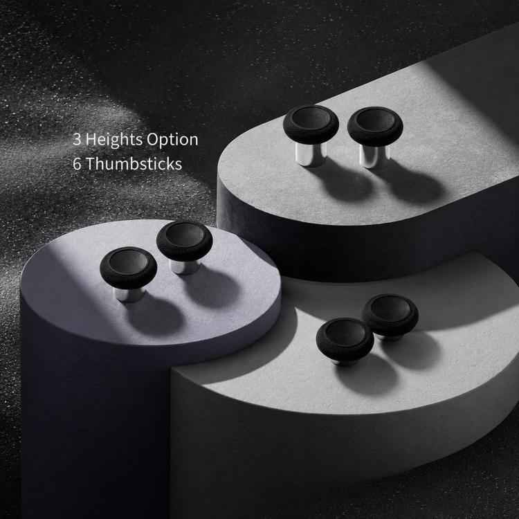 GuliKit NS34 King Kong Ring Thumbstick Kit 6-in-1 Replacement Joystick Caps with 3 Heights Compatible with GuliKit KingKong Controller Series, NS34 Black, NS34 Gray
