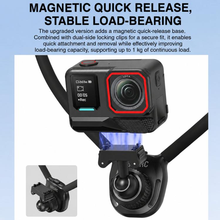 BRDRC POV Perspective Shot Quick-Release Neck Brace, For Insta360  Ace Pro 1 / 2, For Gopro
