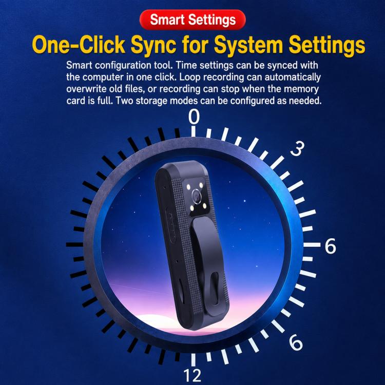 1080P Wearable Body Camera Mini Voice & Video Recorder With Smart IR Night Vision & Clip, C1
