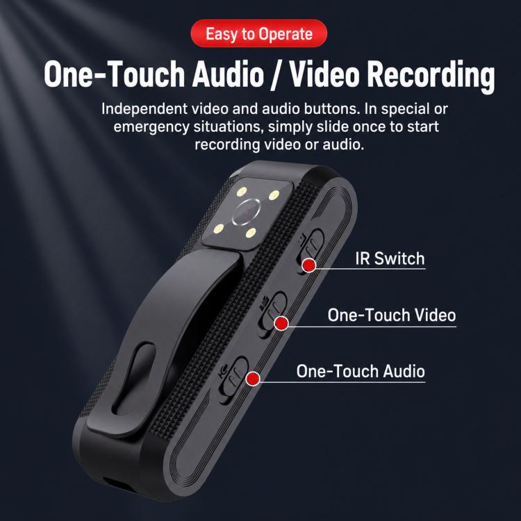 1080P Wearable Body Camera Mini Voice & Video Recorder With Smart IR Night Vision & Clip, C1