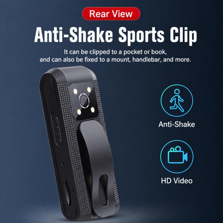 1080P Wearable Body Camera Mini Voice & Video Recorder With Smart IR Night Vision & Clip, C1