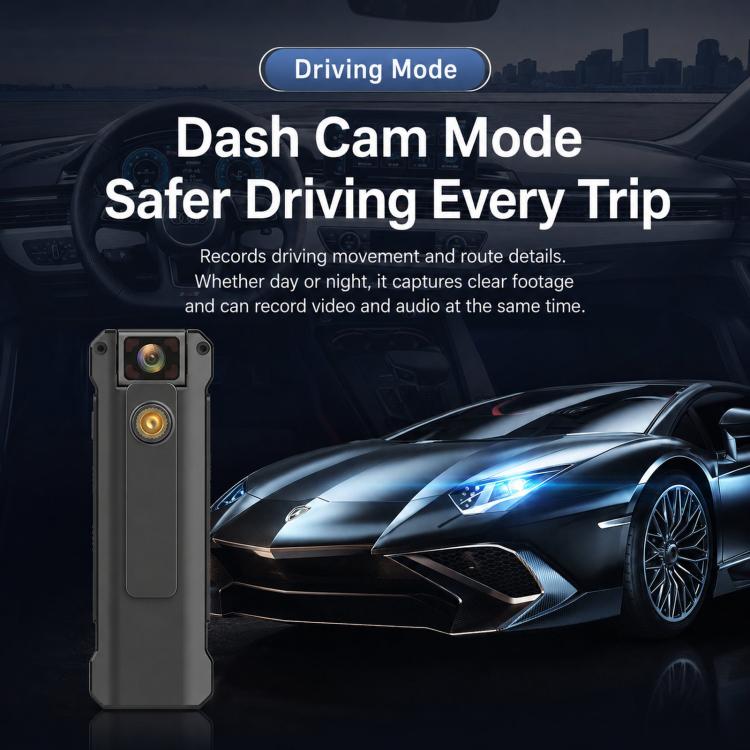 180-Degree Rotatable Lens Magnetic Body Camera 1080P Action Cam with OLED Display, Without WiFi, WiFi Version