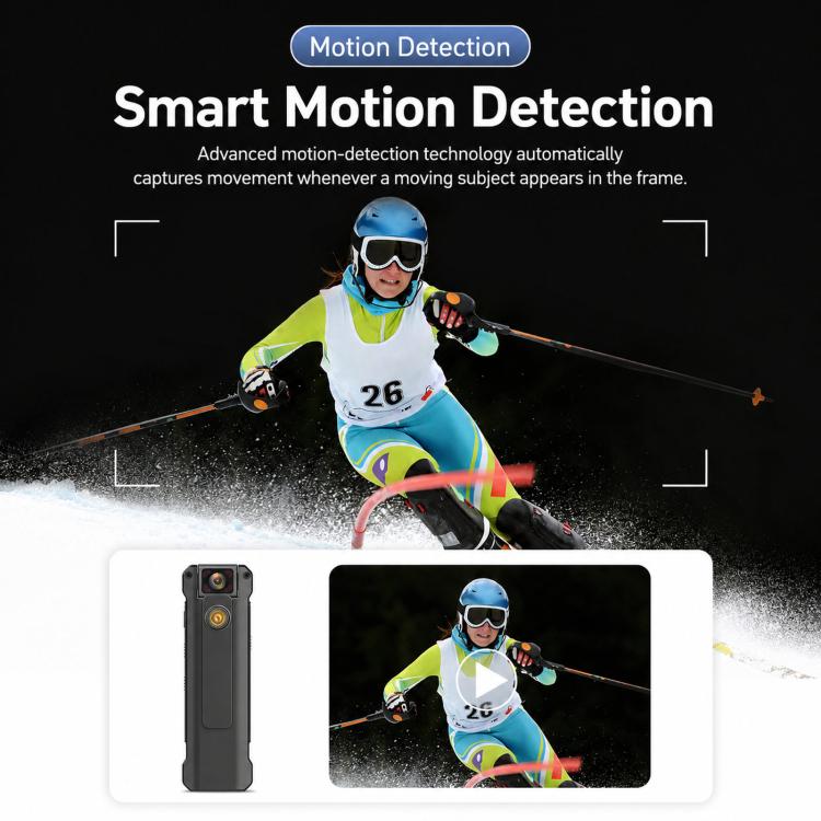 180-Degree Rotatable Lens Magnetic Body Camera 1080P Action Cam with OLED Display, Without WiFi, WiFi Version