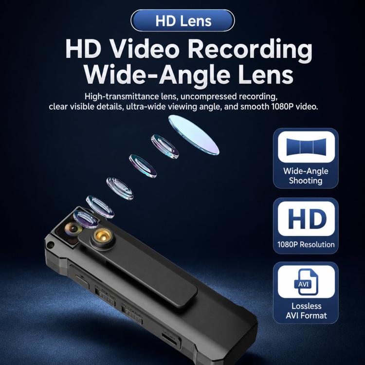 180-Degree Rotatable Lens Magnetic Body Camera 1080P Action Cam with OLED Display, Without WiFi, WiFi Version